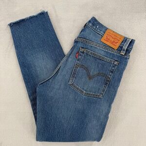 Levis 501 Skinny White Oak Cone Denim Jeans Raw Hem Women's Size W 28